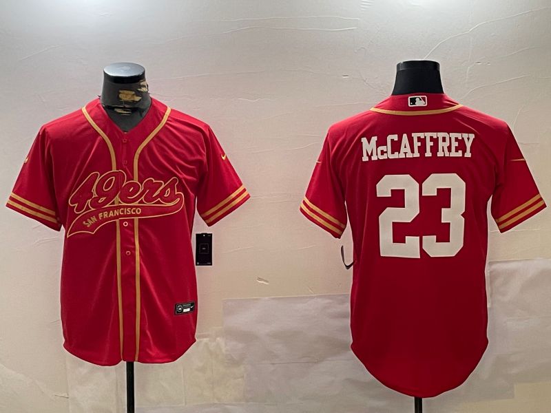 Men San Francisco 49ers #23 Mccaffrey Red Joint Name 2024 Nike Limited NFL Jersey style 1209->san francisco 49ers->NFL Jersey